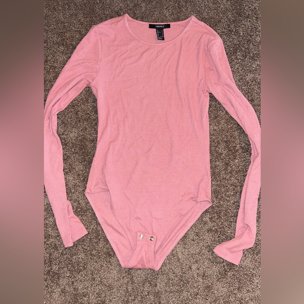 Forever 21 Blush Pink Long Sleeve Bodysuit